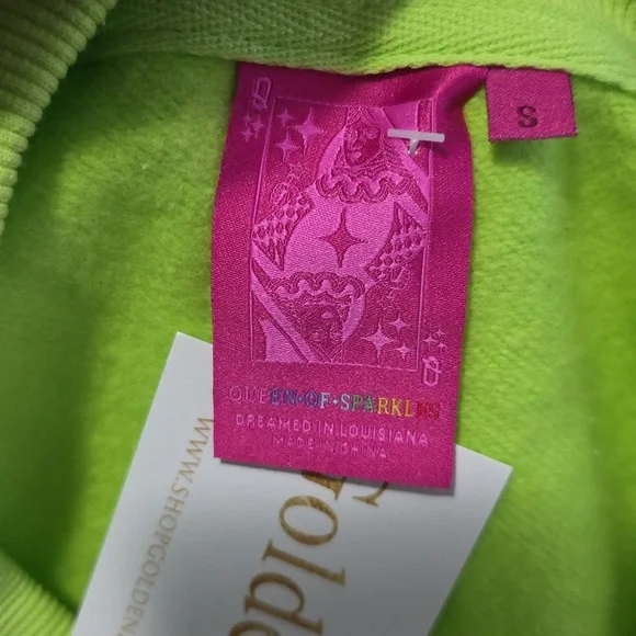 Queen of Sparkles Limited Edition Halloween Dogs Lime Green Sweatshirt Small - Picture 8 of 12